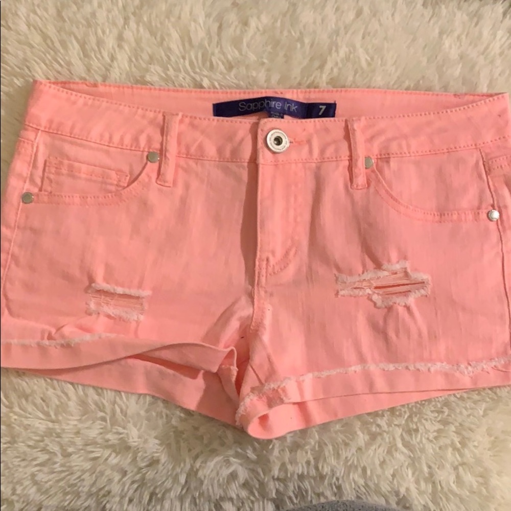 Neon pink Jean shorts